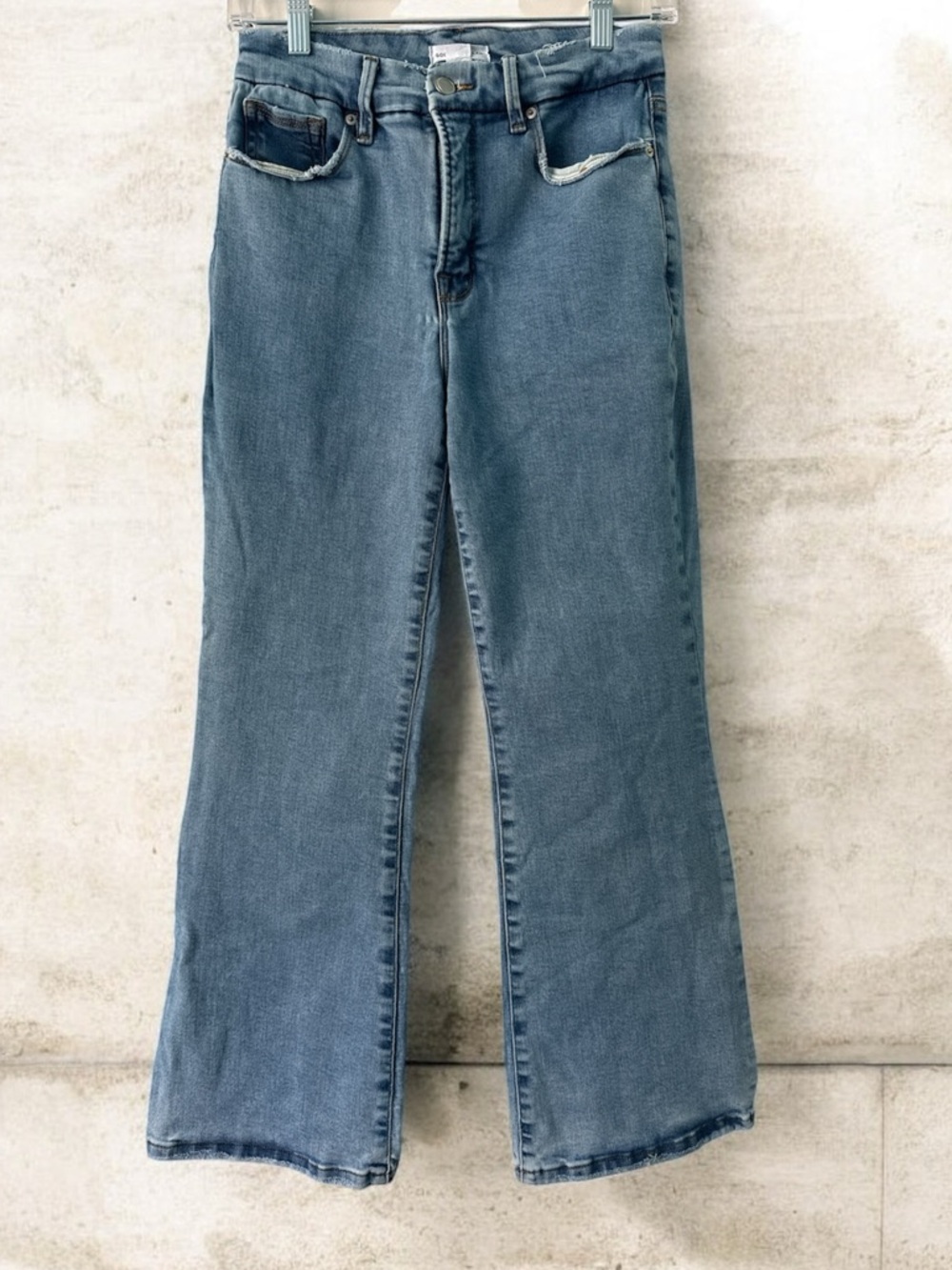 Good American Good Legs Crop mini boot Jeans